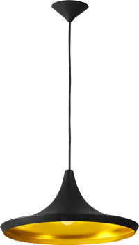 Beat Pendant Light - Wide Black / Gold image.