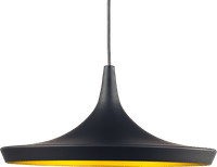 Beat Pendant Light - Wide Black / Gold image.