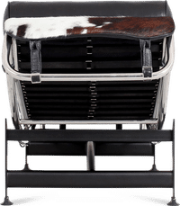 LC4 Style Chaise Longue Premium Leather/Brown + White + Black image.