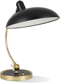 Kaiser Idell Style Table Lamp - Matt Black / Brass 6631T Luxus Black image.