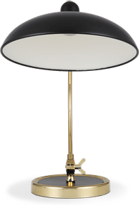 Kaiser Idell Style Table Lamp - Matt Black / Brass 6631T Luxus Black image.