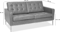 Knoll 2 Seater Sofa Premium Leather/Black image.