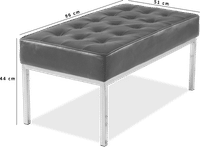 Knoll 2 seats  bench Italian Leather/Black image.