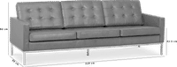 Knoll 3 Seater Sofa Premium Leather/Black  image.