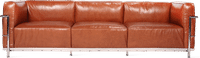 LC3 Style 3 Seater Grand Sofa Dark Tan image.