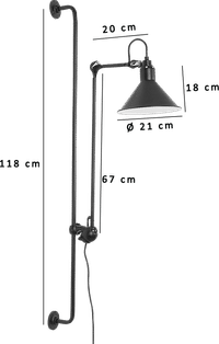 Lampe Gras 214 Style Wall Lamp Black image.