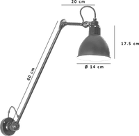 Lampe Gras 304 L 60 Style Wall Lamp Black image.