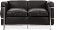 LC2 Style Petit - 2 Seat Sofa Black image.