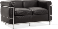 LC2 Style Petit - 2 Seat Sofa Black image.