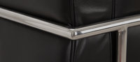 LC2 Style Petit - 3 Seat Sofa - Black Leather  Black image.