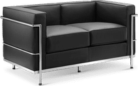 LC2 Style 2 Seater Sofa Black image.