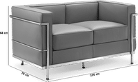 LC2 Style 2 Seater Sofa Black image.