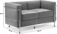 LC2 Style 2 Seater Sofa Cognac image.