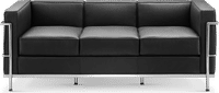 LC2 Style 3 Seater Sofa Black image.