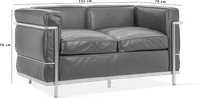 LC2 Style Petit - 2 Seat Sofa Black image.
