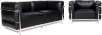 LC3 Style 2 Seater Grand Sofa  Black  image.
