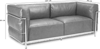 LC3 Style 2 Seater Grand Sofa  Black  image.