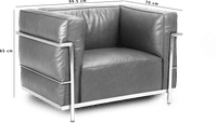LC3 Style Grand Confort Armchair Black  image.