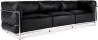 LC3 Style 3 Seater Grand Sofa Black  image.