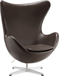 The Egg Chair Premium Leather/Without piping/Mocha image.