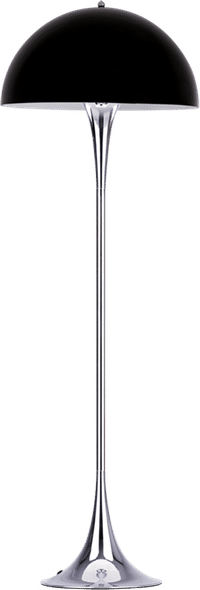 Panthella Style Floor Lamp Chrome Black image.