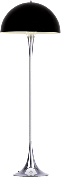 Panthella Style Floor Lamp Chrome Black image.
