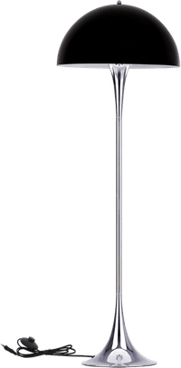 Panthella Style Floor Lamp Chrome Black image.