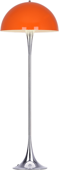 Panthella Style Floor Lamp Chrome Orange image.