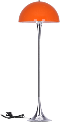 Panthella Style Floor Lamp Chrome Orange image.