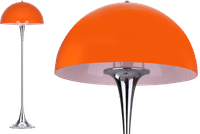 Panthella Style Floor Lamp Chrome Orange image.