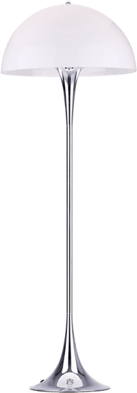 Panthella Style Floor Lamp Chrome White image.