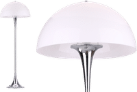 Panthella Style Floor Lamp Chrome White image.