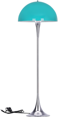 Panthella Style Floor Lamp Chrome Aqua Blue image.