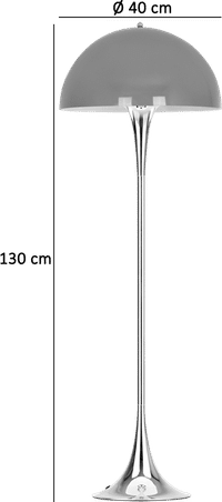 Panthella Style Floor Lamp Chrome Orange image.