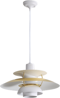 PH 5 Pendant Lamp White N Brass image.