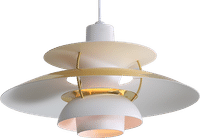 PH 5 Pendant Lamp White N Brass image.