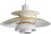 PH 5 Pendant Lamp White N Brass image.
