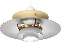 PH 5 Pendant Lamp - Mini White N Brass image.