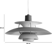 PH 5 Pendant Lamp White N Brass image.
