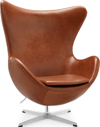The Egg Chair Premium Leather/Without piping/Dark Tan image.