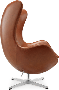 The Egg Chair Premium Leather/Without piping/Dark Tan image.
