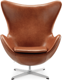 The Egg Chair Premium Leather/Without piping/Dark Tan image.