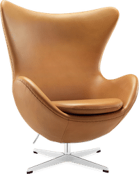 The Egg Chair Premium Leather/Without piping/Camel image.