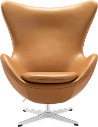 The Egg Chair Premium Leather/Without piping/Camel image.