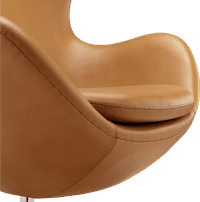 The Egg Chair Premium Leather/Without piping/Camel image.