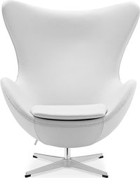The Egg Chair Premium Leather/With piping/White image.
