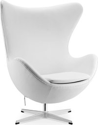 The Egg Chair Premium Leather/With piping/White image.