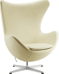 The Egg Chair Premium Leather/Without piping/Cream image.
