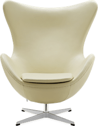 The Egg Chair Premium Leather/Without piping/Cream image.