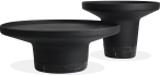 Poller Coffee Table - Black,  Black Marble Base, Medium Black Marble/Black image.